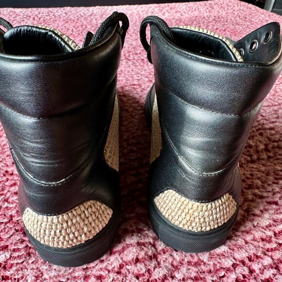 Balenciaga Tess S.Gomma High-Top Sneakers – Leather & Woven Mesh Size 41 - Picture 2 of 7